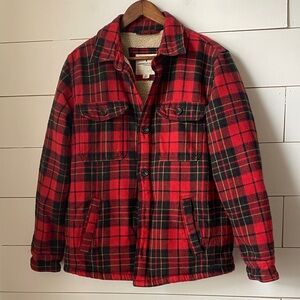 American Eagle Outfitters Red and Black Plaid Shirt Jacket